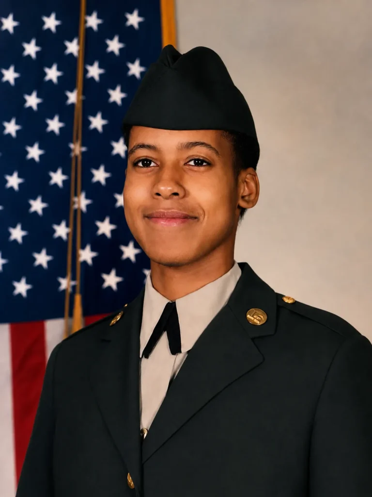 April Parker, U.S. Army veteran and Founder & CEO of Futures First, in uniform
